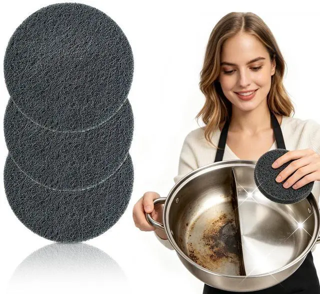 Main image of 3-Pack Steel Sponge for Stainless Steel Pans Cookware,Scratch-Free Scrubber for Pans & Cookware,Removes Burnt-On Stains,Durable Kitchen Tool