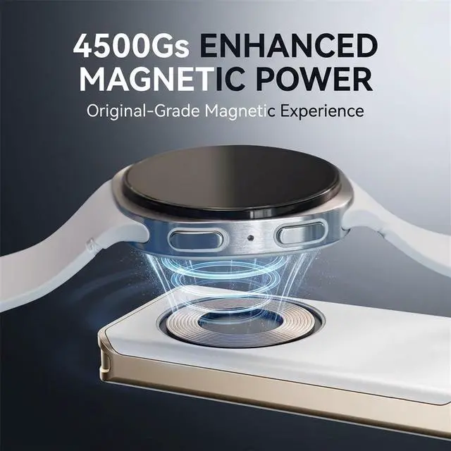 Alt view image 5 of 6 - Portable Magnetic Wireless iWatch Charger for Smart Watches, 5W Fast Charging, USB-C Compact Travel Charging Dock White