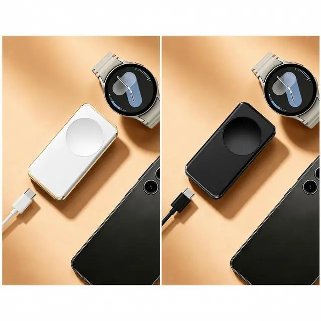 Alt view image 6 of 6 - Portable Magnetic Wireless iWatch Charger for Smart Watches, 5W Fast Charging, USB-C Compact Travel Charging Dock White