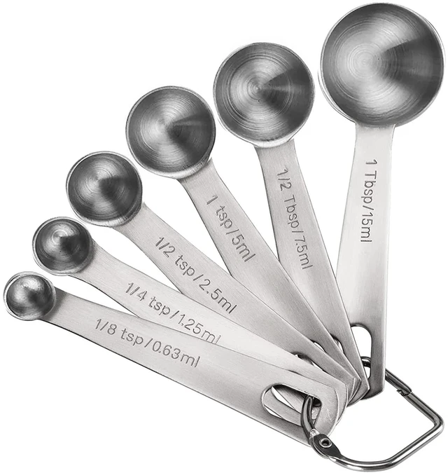 Alt view image 8 of 14 - Measuring Spoons, Premium Heavy Duty Stainless Steel Measuring Spoons Cups Set, Small Tablespoon with Metric and US Measurements, Set of 6 for Measuring Dry and Liquid Ingredients