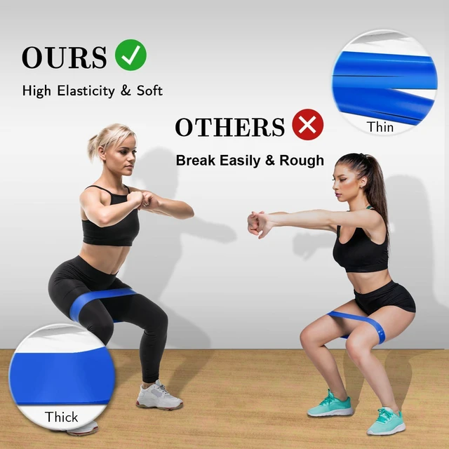 Alt view image 11 of 14 - Resistance Bands for Working Out, Exercise Bands Resistance Bands Set with 5 Resistance Levels, Multi-Colored Workout Bands for Indoor & Outdoor Fitness, Leg Strength Training, Yoga (Multicolor)