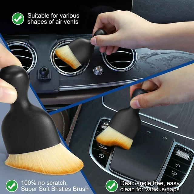 Alt view image 10 of 14 - Car Interior Duster Detail Brushes, Soft Bristles Brush Car Accessories for Cleaning Dashboard Air Vent Crevice, Detailing Dusting Tool Kit for Auto Truck SUV RV