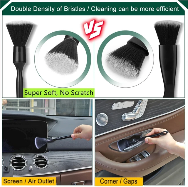 Alt view image 11 of 14 - Car Interior Duster Detail Brushes, Soft Bristles Brush Car Accessories for Cleaning Dashboard Air Vent Crevice, Detailing Dusting Tool Kit for Auto Truck SUV RV