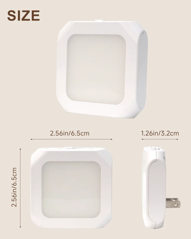 Alt view image 11 of 14 - Night Light Plug in 2 Pack - Bedroom for Kids Baby Nursery Adjustable Brightness - 3000K Warm Lights LED Dusk to Dawn Bathroom Hallway Lamp for Toilet