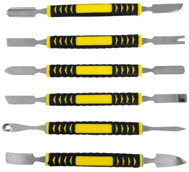 Alt view image 5 of 8 - 6-Piece Metal Pry Bar Set, 6-Inch Crowbar Tools with Non-Slip Handles for Electronics Repair, Smartphone iPhone Tablet Laptop PC Watch Eyeglasses Opening Repair Tool Kit