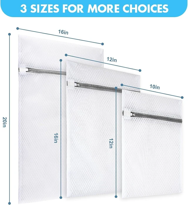 Alt view image 11 of 14 - Mesh Laundry Bags for Delicates(Honeycomb), 3 Pcs Laundry Bags Mesh Wash Bags in 3 Sizes(1 Large, 1 Medium, 1 Small), Lingerie Bags for Washing Delicates, Garment Bag for Washing Machine