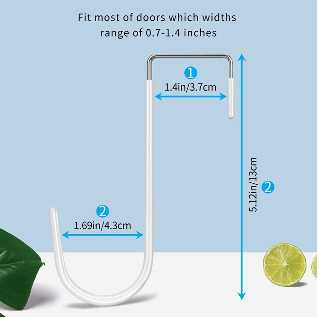 Alt view image 9 of 14 - Over the Door Hooks, 4 Pack Hangers Hooks with Rubber Prevent Scratches Heavy Duty Organizer for Living Room, Bathroom, Bedroom, Kitchen Hanging Clothes, Towels, Hats, Coats, Bags White
