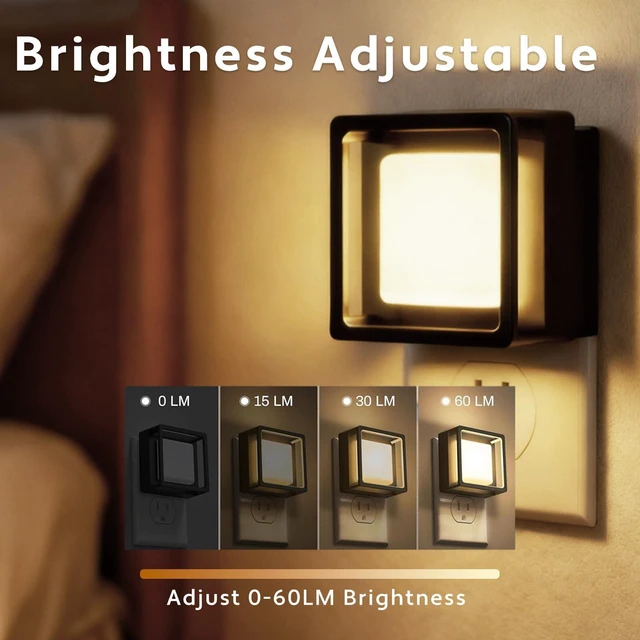 Alt view image 12 of 14 - 2 Pack Night Lights Plug into wall,Adjust 0-60LM Brightness Motion Sensor Night Light,for Modern Farmhouse Decor Deals,Home Decor,Bathroom Decor,Cozy Home Decor