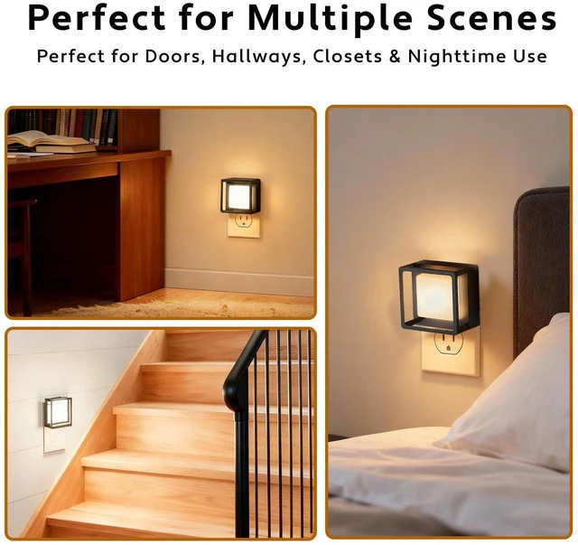 Alt view image 14 of 14 - 2 Pack Night Lights Plug into wall,Adjust 0-60LM Brightness Motion Sensor Night Light,for Modern Farmhouse Decor Deals,Home Decor,Bathroom Decor,Cozy Home Decor