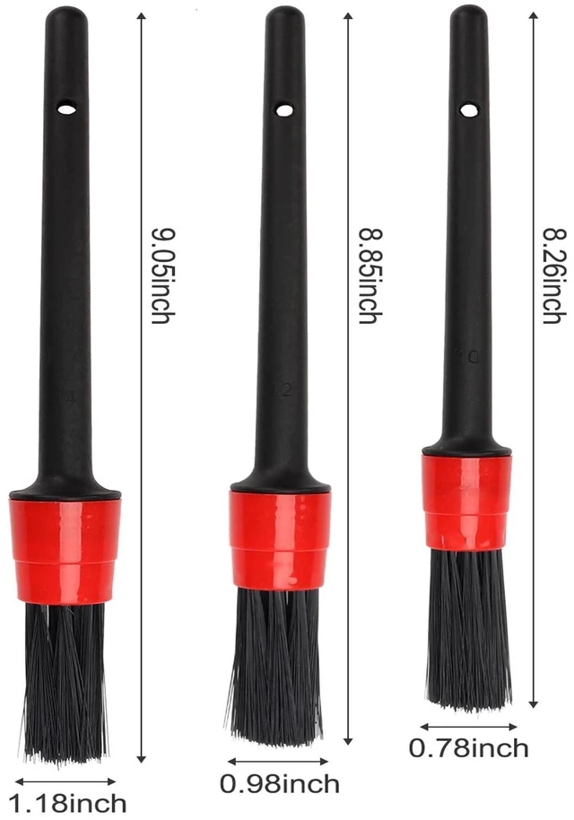 Alt view image 10 of 14 - Auto Car Detailing Brush Set Car Interior Cleaning Kit Includes 3 Boar Hair Detail Brush,3 Wire Brush, 3 Air Vent Brush for Cleaning Car Interior Exterior, Dashboard Engines Leather Wheel