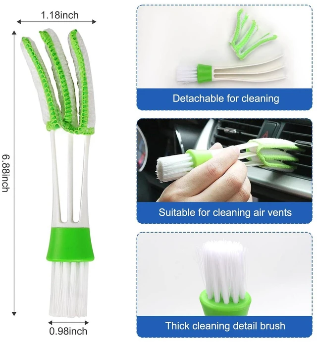 Alt view image 11 of 14 - Auto Car Detailing Brush Set Car Interior Cleaning Kit Includes 3 Boar Hair Detail Brush,3 Wire Brush, 3 Air Vent Brush for Cleaning Car Interior Exterior, Dashboard Engines Leather Wheel
