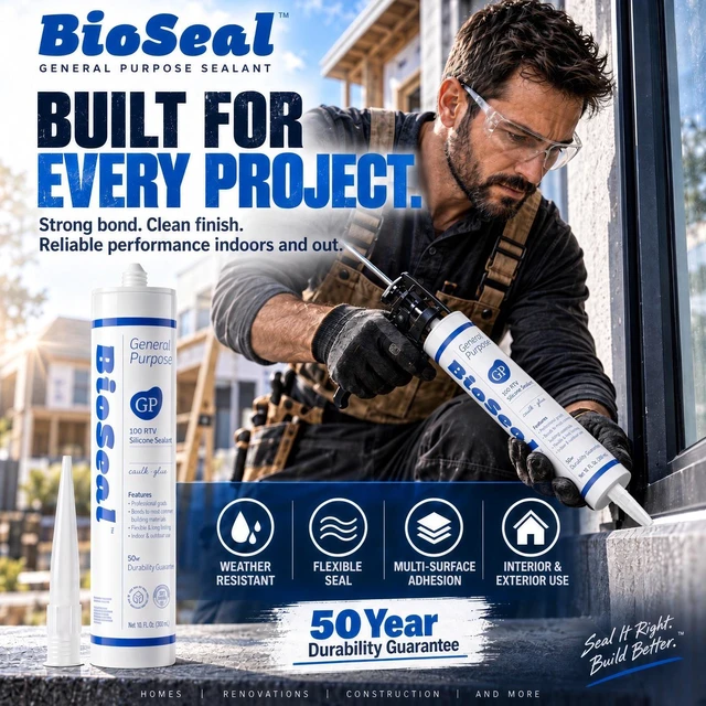 Alt view image 2 of 7 - BioSeal General Purpose Silicone Sealant Clear 25 Pack