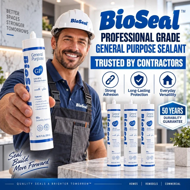 Alt view image 3 of 7 - BioSeal General Purpose Silicone Sealant Clear 25 Pack
