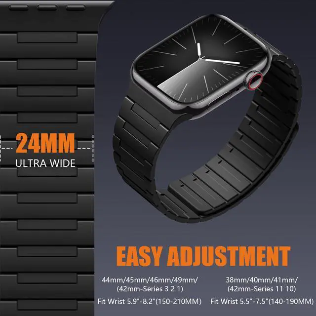 Alt view image 4 of 7 - Magnetic Watchband Compatible with Apple Watch Bands for Men 44mm 45mm 46mm 49mm 42mm Women, Silicone Sport Strong Magnets Strap for iWatch Series 11 ULTRA 3 ULTRA 2 SE 10 9 8 7 6 5 4 3 1, Black