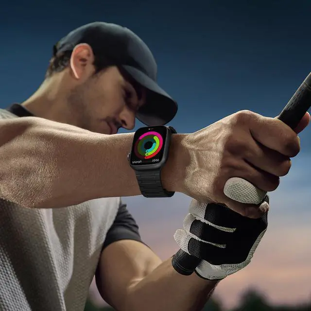 Alt view image 7 of 7 - Magnetic Watchband Compatible with Apple Watch Bands for Men 44mm 45mm 46mm 49mm 42mm Women, Silicone Sport Strong Magnets Strap for iWatch Series 11 ULTRA 3 ULTRA 2 SE 10 9 8 7 6 5 4 3 1, Black