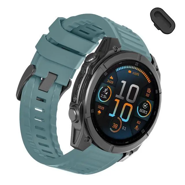 Alt view image 2 of 6 - 26mm Quickfit Silicone Watch Bands Compatible with Garmin Fenix 8 Pro/quatix 8 51mm/Fenix 7X/7X Pro/6X/6X Pro/5X/5X Plus/3 HR/Enduro 3 2/Descent Mk3i 51mm/Mk2i/Tactix 8/7 pro/epix Pro 51MM