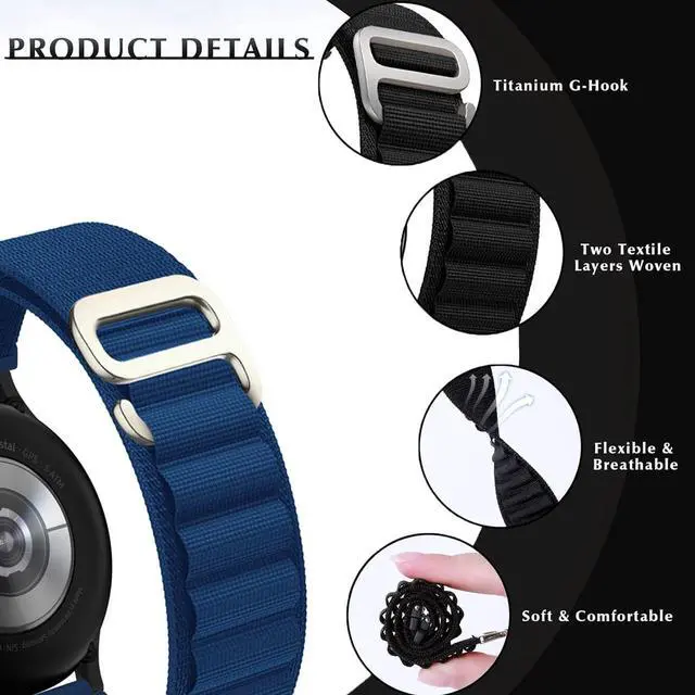 Alt view image 2 of 7 - 8 Pack Alpine Loop+Sport loop+Trail Loop+Ocean Band Compatible with Apple-Watch-Ultra-Band 49mm 46mm 45mm 44mm for Men Women,Breathable for Ultra 3 2/1 iWatch SE 3 2 1 Serie 11 10 9 8 7 6 SE 5 4