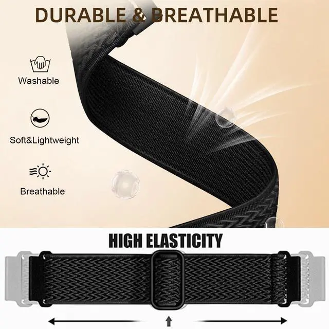 Alt view image 4 of 7 - AR-01 Smart Watch Bands Stretch Watchband, Replacement for Fitpolo AR-01,for Aeac AR-01 Elastic Nylon Watch Straps Wristband Adjustable Straps Fabric Breathable(3-PACK)