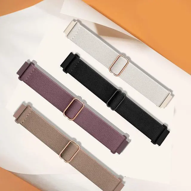 Alt view image 2 of 7 - 4 Pack Stretchy Watch Bands Compatible with Woneligo/Fitpolo Smart Watch IDW13, 22mm Loop Nylon Elastic Fabric Strap for FITVII H56/ENOMIR ID208BT/TOOBUR IDW16/MILOUZ IDW19 Watch