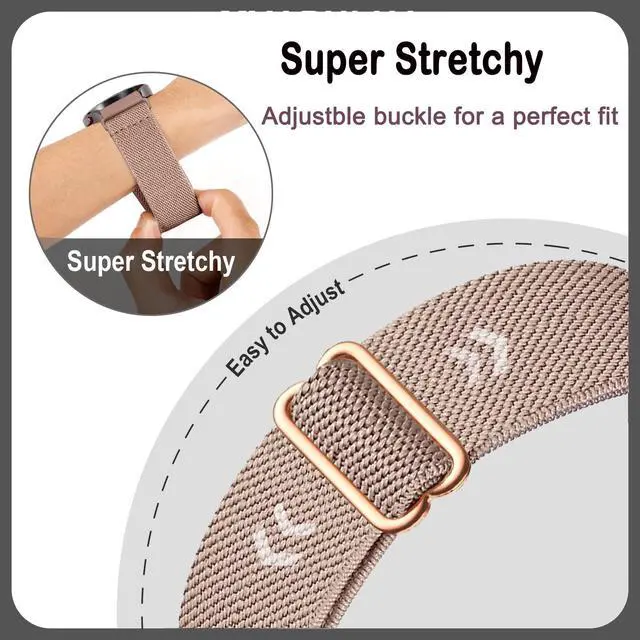 Alt view image 4 of 7 - 4 Pack Stretchy Watch Bands Compatible with Woneligo/Fitpolo Smart Watch IDW13, 22mm Loop Nylon Elastic Fabric Strap for FITVII H56/ENOMIR ID208BT/TOOBUR IDW16/MILOUZ IDW19 Watch