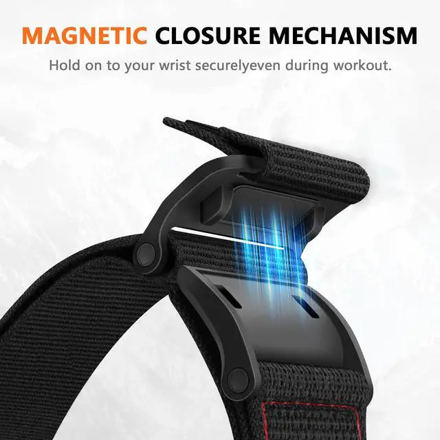 Alt view image 3 of 7 - Compatible with Samsung Galaxy Watch 7 6 5 4 FE Band 40mm 44mm/ Watch 6 4 Classic 47mm 43mm 42mm 46mm/5 Pro 45mm/Watch 3 Classic 41mm/Active 2, 20mm Nylon magnetic snap fastener Replacement band