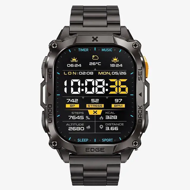 Alt view image 6 of 6 - Metal Band Durable 22mm Compatible Smartwatches with Toolkit Included - Stainless Steel, Adjustable, Secure Fit
