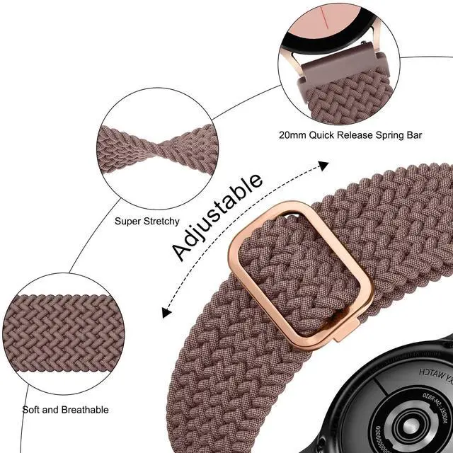 Alt view image 3 of 7 - 3 Pack Braided Stretchy Bands for IDW13,IDW16,IDW19 Smartwatch Bands, 22mm Elastic Straps for Fitpolo IDW13/Woneligo W13/FITVII HM57, TOOBUR/ENOMIR/MILOUZ/Gydom/Faweio/Amzhero/Tensky IDW19 Smart Watch