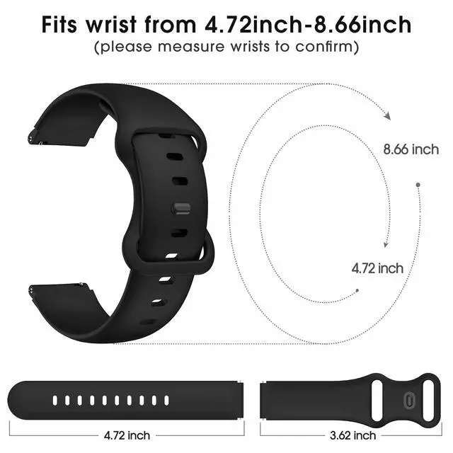 Alt view image 4 of 7 - 19mm Soft Silicone Replacement Band Compatible with Veryfitpro ID205L, ID205U, ID205S, ID216 Smart Watch