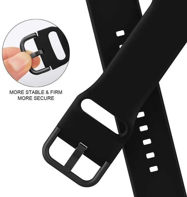 Alt view image 4 of 7 - Sport Band Compatible with Apple Watch Bands 49mm 46mm 45mm 44mm 42mm 41mm 40mm 38mm, Soft Silicone Replacement Strap with Classic Clasp for iWatch Series 11 10 9 8 7 6 5 4 3 2 1 SE Ultra Women Men