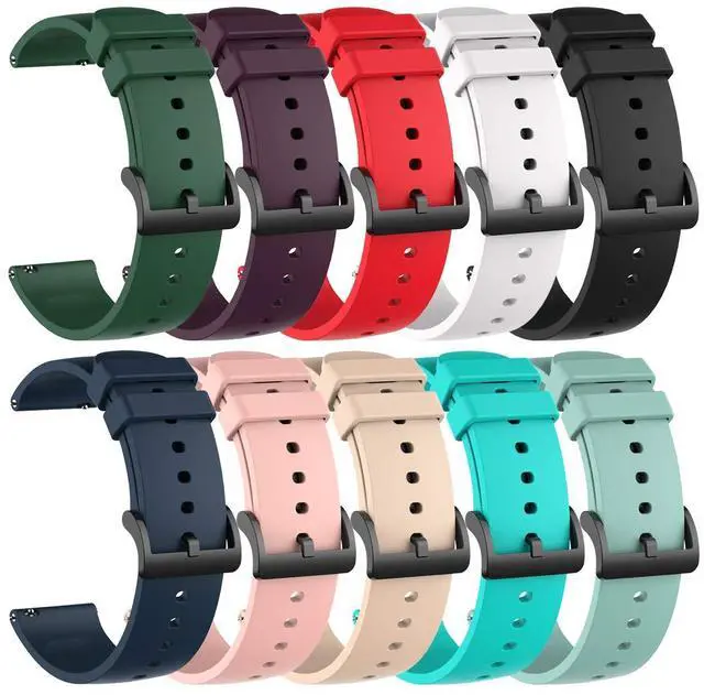 Main image of 10 Pack Silicone Bands Compatible with Amazfit Active 2 1,Active 3 Premium/GTR mini/GTS 2 2e 3 4/GTS 2 4 mini, 20MM Replacement Watch Straps for Amazfit Bip 3,3 Pro/Bip U,U Pro