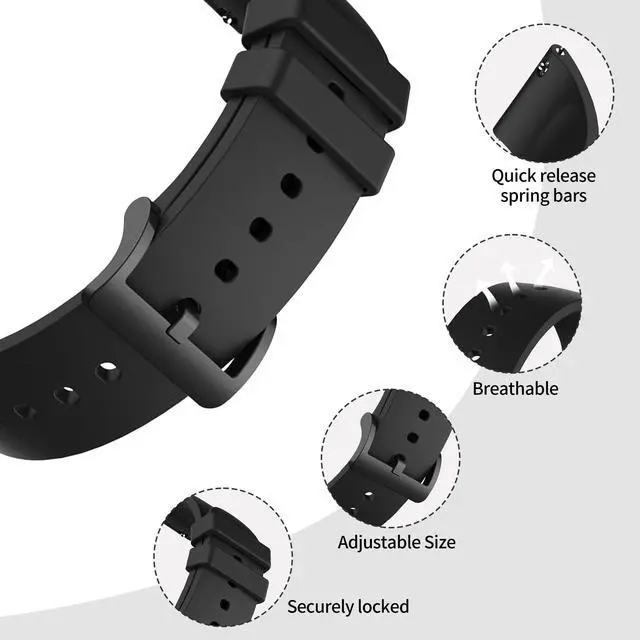 Alt view image 3 of 7 - 10 Pack Silicone Bands Compatible with Amazfit Active 2 1,Active 3 Premium/GTR mini/GTS 2 2e 3 4/GTS 2 4 mini, 20MM Replacement Watch Straps for Amazfit Bip 3,3 Pro/Bip U,U Pro