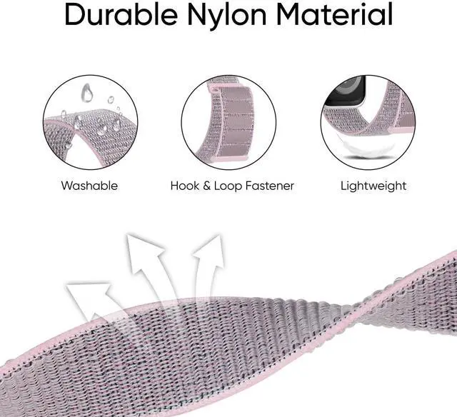 Alt view image 2 of 6 - 6 Pack Sport Nylon Loop Band Compatible with Apple Watch Band 38mm 40mm 41mm 42mm 44mm 45mm 46mm 49mm for Women Men, Adjustable Breathable Braided Straps for iWatch Series 11/10/9/8/7/6/5/4/3/SE/Ultra