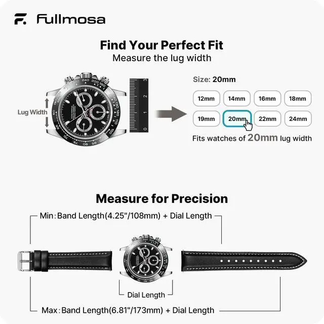 Alt view image 4 of 6 - Watch Band, Quick Release Leather Watch Strap Compatible with Samsung Galaxy Garmin for Men Women, Replacement Bands Width 12mm 14mm 16mm 18mm 19mm 20mm 21mm 22mm 24mm