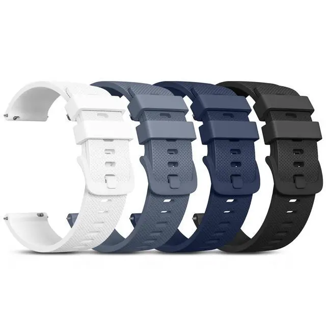 Main image of 22mm Watch Bands Quick Release Replacement Wristband, 4 Pack Soft Silicone Waterproof Sport Straps Band for Men Women