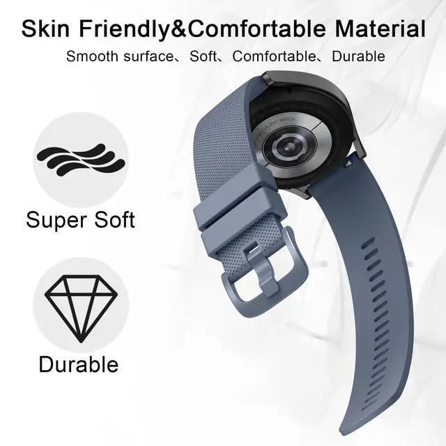 Alt view image 3 of 7 - 22mm Watch Bands Quick Release Replacement Wristband, 4 Pack Soft Silicone Waterproof Sport Straps Band for Men Women