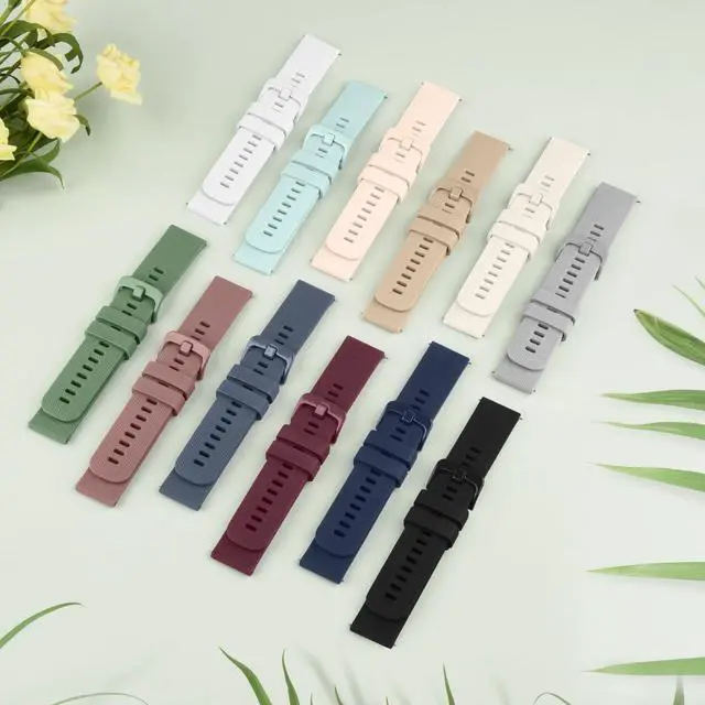 Alt view image 5 of 7 - 22mm Watch Bands Quick Release Replacement Wristband, 4 Pack Soft Silicone Waterproof Sport Straps Band for Men Women