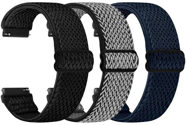 Main image of Quick Release Watch Band - Choice of Width -18mm 19mm 20mm 22mm 24mm Watch Bands, Solo Loop Adjustable Elastic Nylon Watch Straps Replacement Wristband for Men Women