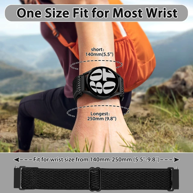Alt view image 3 of 7 - Quick Release Watch Band - Choice of Width -18mm 19mm 20mm 22mm 24mm Watch Bands, Solo Loop Adjustable Elastic Nylon Watch Straps Replacement Wristband for Men Women