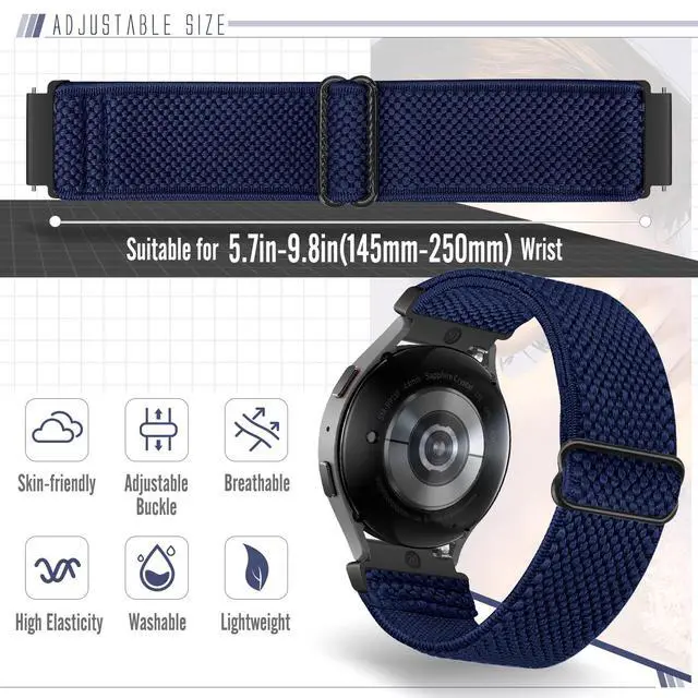 Alt view image 4 of 7 - 24mm Quick Release Elastic Watch Bands Compatible with Garmin Venu X1/Suunto 9/9 Baro/9 Titanium/D5/7/TicWatch Altas/Pro 5/Pro 5 Enduro/COROS Nomad/iTouch AIR 4 41mm 46mm/AIR 3 44mm/G-shock ga2100