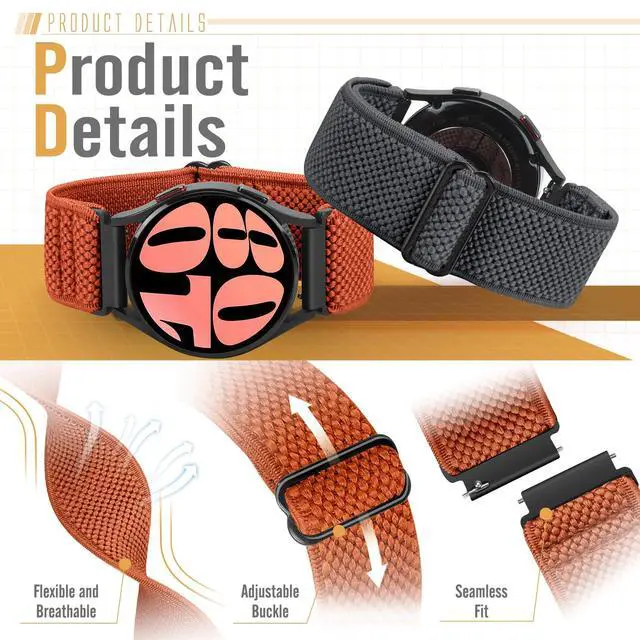 Alt view image 5 of 7 - 24mm Quick Release Elastic Watch Bands Compatible with Garmin Venu X1/Suunto 9/9 Baro/9 Titanium/D5/7/TicWatch Altas/Pro 5/Pro 5 Enduro/COROS Nomad/iTouch AIR 4 41mm 46mm/AIR 3 44mm/G-shock ga2100