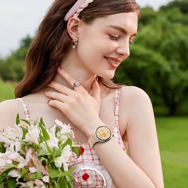 Alt view image 7 of 7 - Floral Engraved Bands Compatible with Galaxy Watch 8 Band 40mm 44mm/Galaxy Watch 8 Classic Band 46mm, 6 Pack Cute Flower Soft Silicone Sport Replacement Strap for Samsung Watch 8 Bands Women Men