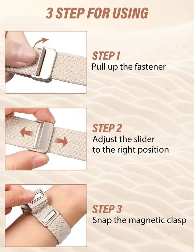 Alt view image 7 of 7 - Braided Magnetic Band Compatible with Apple Watch Bands 42/41/40/38mm Women Men, Dressy Celtic Metal Fancy Stretchy Elastic Bracelet Strap for iWatch Series 11 10 9 8 7 6 5 4 SE 3 2 1