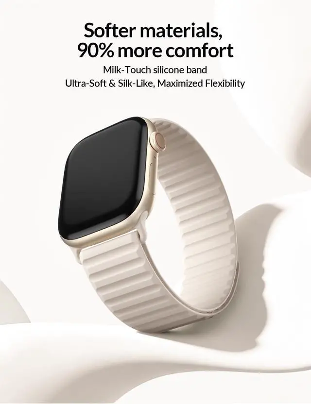 Alt view image 5 of 5 - Patented Magnetic Sport Silicone Band Compatible with Apple Watch Bands 40mm 38mm 41mm 44mm 45mm 42mm 49mm Women Men, Soft Silicone Sport Loop Strap for iWatch Series 11 10 9 8 7 6 5 4 3 2 1 SE Ultra