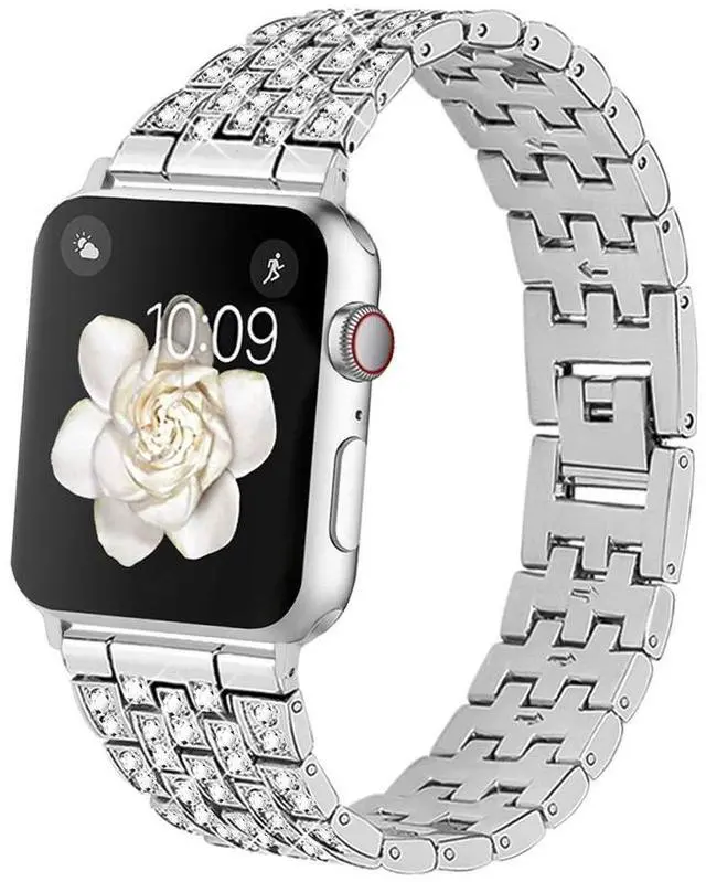 Alt view image 2 of 5 - Bing Bands Compatible with Apple Watch Band 38mm 40mm 41mm 42mm 44mm 45mm 46mm 49mm, Jewelry Replacement Strap for iWatch Series Ultra 2 10/9/8/7/6/5/4/3/2/1/SE Ultra