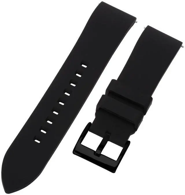 Alt view image 2 of 7 - Silicone Watch Band for Men - Black Quick Release Watch Band for Women Soft - Waterproof Smart Watch Bracelet Clasp - Correa de Silicona para Reloj Replacement - 18mm 19mm 20mm 21mm 22mm 24mm