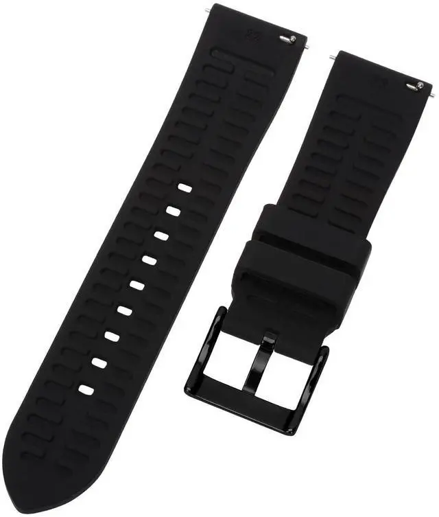 Alt view image 3 of 7 - Silicone Watch Band for Men - Black Quick Release Watch Band for Women Soft - Waterproof Smart Watch Bracelet Clasp - Correa de Silicona para Reloj Replacement - 18mm 19mm 20mm 21mm 22mm 24mm