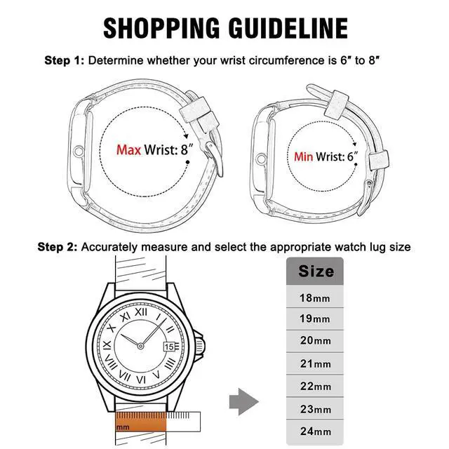 Alt view image 6 of 6 - Leather Watch Strap with Quick Release Pins, 22mm Replacement Watch Band for Men and Women, Fits Smartwatches & Traditional Watches