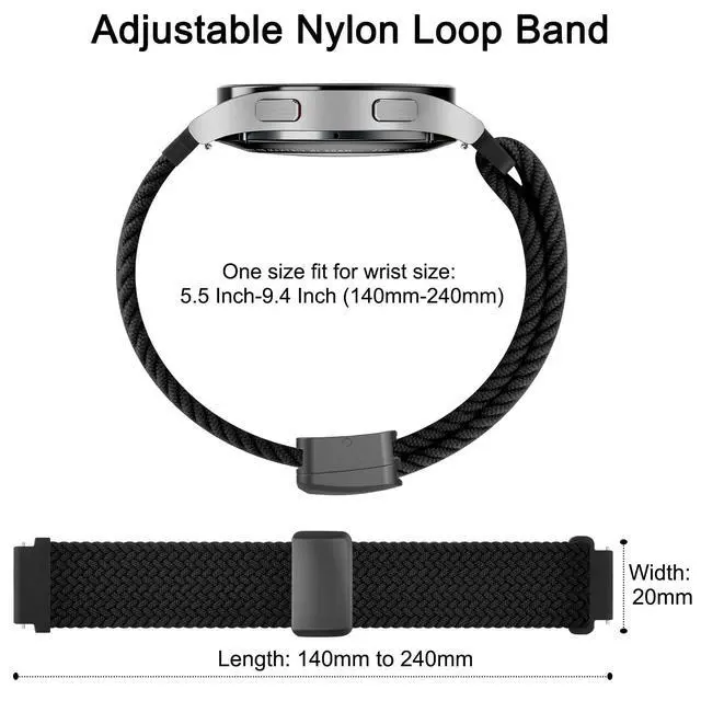 Alt view image 5 of 7 - Magnetic Braided Bands for IDW13,IDW16,IDW19 Smartwatch Bands, 22mm Soft Nylon Replacement Strap for Fitpolo IDW13/Woneligo W13/FITVII HM57, ENOMIR/TOOBUR/MILOUZ/Gydom/Faweio/Veryfit IDW19 Smartwatch