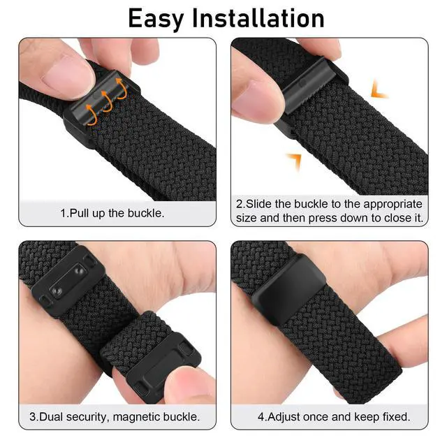 Alt view image 6 of 7 - Magnetic Braided Bands for IDW13,IDW16,IDW19 Smartwatch Bands, 22mm Soft Nylon Replacement Strap for Fitpolo IDW13/Woneligo W13/FITVII HM57, ENOMIR/TOOBUR/MILOUZ/Gydom/Faweio/Veryfit IDW19 Smartwatch