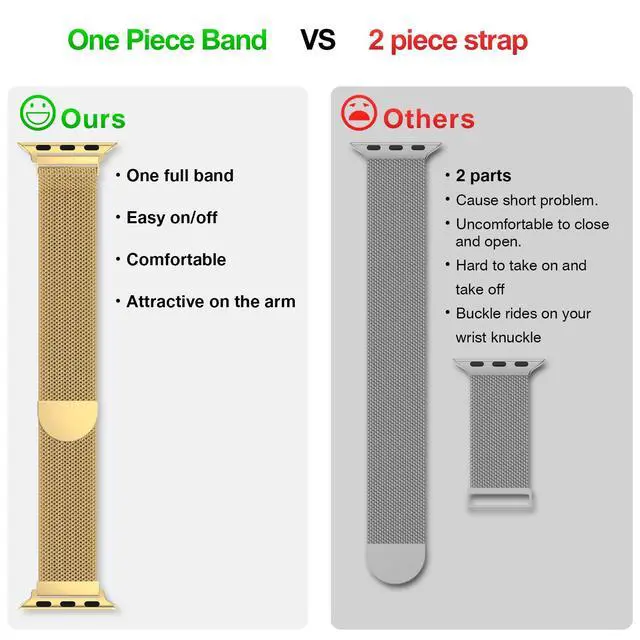 Alt view image 2 of 7 - Mesh Metal Loop Compatible with Apple Watch Band 40mm 41mm 38mm 42mm Series 11 10 9 8 7 6 5 4 3 2 1, SE 3 2 1 Women Men, Stainless Steel Strap with Magnetic Clasp for iWatch Bands